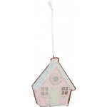 Závěsná dekorace růžová perníková chaloupka Frosted Ginger - 9*1*10 cm - Clayre & Eef – Hledejceny.cz