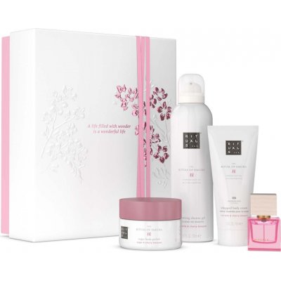 Rituals The Ritual of Sakura sprchová pěna 200 ml + tělový peeling 125 g + tělový krém 100 ml + svíčka 140 g dárková sada – Zboží Dáma