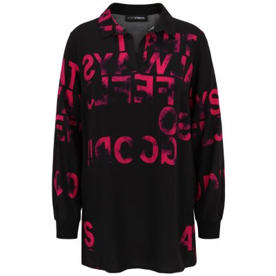 Doris Streich dámská tunika černá s růžovým potiskem – Zboží Dáma