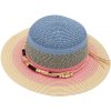 Klobouk Maximo dívčí letní klobouk modrý s korálky