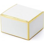 PartyDeco PartyDeco Krabičky na dárky- Bílé se zlatými okraji 10 ks – Hledejceny.cz