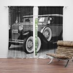 Sablio Závěs Černobílý veterán: 2ks 140x250cm – Hledejceny.cz