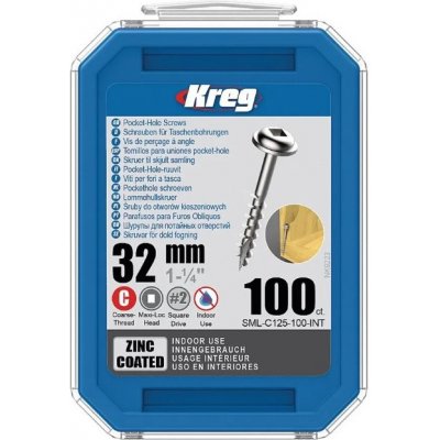 Kreg vruty pro skryté spoje Zinc Maxi-Loc, 32 mm, hrubý závit - 100 ks SML-C125-100 – Hledejceny.cz