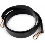 Koženkový popruh / ucho na kabelku s karabinami šíře 2,4 cm - černá zlatá – Zboží Mobilmania