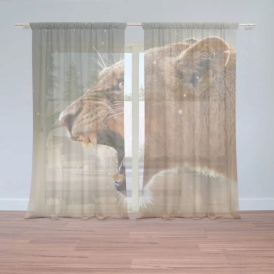 Záclony Rozzuřená lvice: 2 ks - 150x250 cm - Sablio – Hledejceny.cz