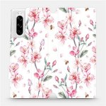 Pouzdro Mobiwear parádní flip Sony Xperia 5 - M124S Růžové květy – Zboží Mobilmania