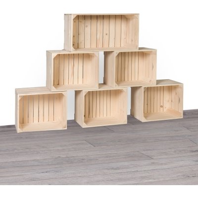 ČistéDřevo Dřevěné bedýnky knihovna 140x90x24 cm – Zboží Mobilmania