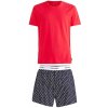 Pánské pyžamo Calvin Klein NB3324E 68 pánské pyžamo krátké červeno černé