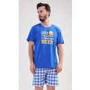 Life is beer pánské pyžamo krátké modré