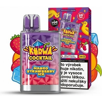 Kurwa Cocktail Mango Strawberry Ice 20 mg 700 potáhnutí 1 ks – Zboží Dáma