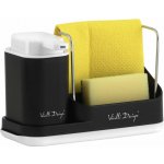 Vialli Design Kuchyňský organizér s dávkovačem na čistící prostředek, černý, LIVIO DUO 8296 – Zbozi.Blesk.cz