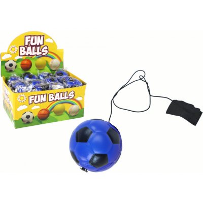 Lean Toys PU s gumou Jojo na skákání 6 cm modrý