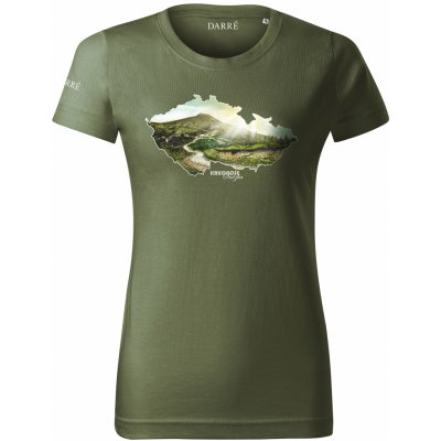 Darré Dámské tričko Krkonoše khaki – Zboží Dáma
