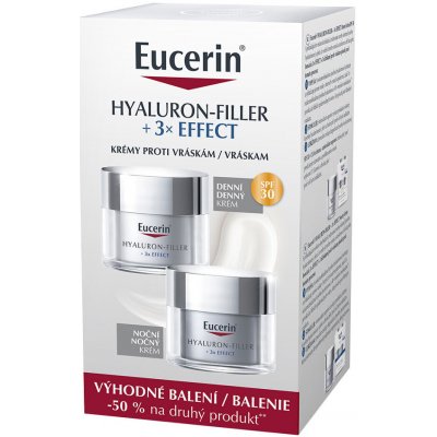 EUCERIN Hyaluron-Filler Denní krém SPF30 50 ml + Noční krém 50 ml – Zboží Mobilmania