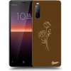 Pouzdro a kryt na mobilní telefon Sony Pouzdro Picasee silikonové Sony Xperia 10 II - Brown flowers černé