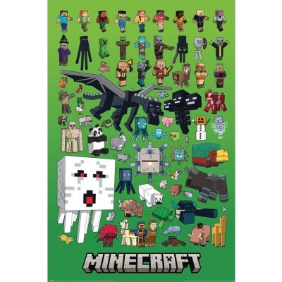 Plakát, Obraz - Minecraft - Character Montage, 61 × 91.5 cm – Zboží Dáma