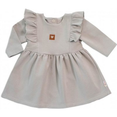 Baby Nellys Dětské teplákové šaty tunika Vintage Love šedé – Zboží Dáma