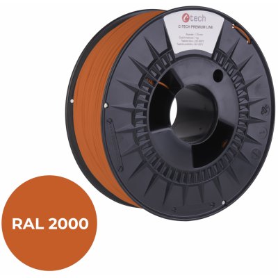 C-Tech Premium Line PLA, žlutooranžová, RAL2000, 1,75 mm, 1 kg 3DF-P-PLA1,75-2000 – Zboží Živě