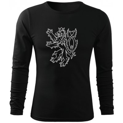 Dragova Fit-T tričko s dlouhým rukávem český lev černá – Zboží Mobilmania
