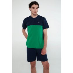 Vamp 20663 pánské pyžamo krátké zeleno černé