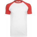 Build Your Brand pánské dvoubarevné tričko s krátkým rukávem červená Bílá