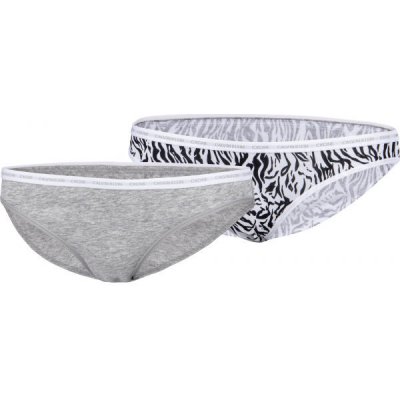 Calvin Klein BIKINI 2PK Dámské kalhotky šedá – Zboží Mobilmania