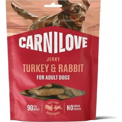 VAFO Praha s.r.o. CARNILOVE Dog JERKY Turkey & Rabbit 100 g – Hledejceny.cz