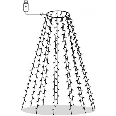 vidaXL Světelná síť na vánoční stromek se 180 LED diodami Vícebarevná 180 cm – Hledejceny.cz