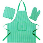 Sada tří kusů - zástěra, chňapka, chňapka čtvercová United Colors of Benetton / zelená / 100% bavlna – Zboží Mobilmania