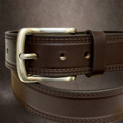 Exkluzivní hnědý pásek z pravé kůže s možností ražby vlastního monogramu – Sleviste.cz