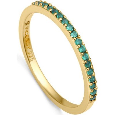 Viceroy pozlacený prsten se zelenými zirkony Trend 9118A014
