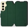 Pouzdro a kryt na mobilní telefon Mobiwear Soft Touch Flip Samsung Galaxy S24 - Zelené & Černé