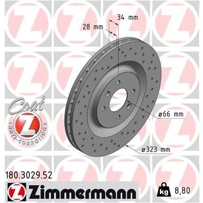 Brzdový kotouč ZIMMERMANN 180.3029.52 – Zbozi.Blesk.cz