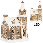 Vánoční perníková dekorace kostel Gingerbread House Led - 14*12*23 cm - Clayre & Eef – Hledejceny.cz