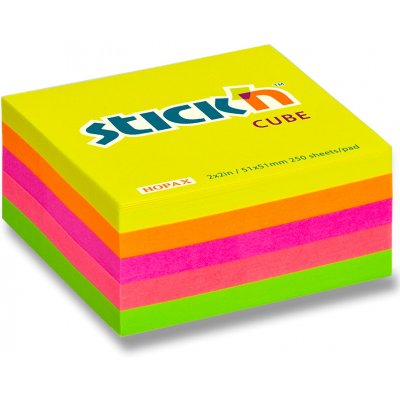 Hopax Stick'n Neon Cube Notes 51×51 mm, žlutý – Hledejceny.cz
