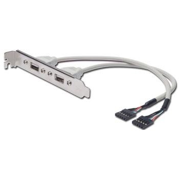 Digitus záslepka slotu s 2 USB porty + 2x5pin 0,25m AK-300301-002-E AK-300301-002-E