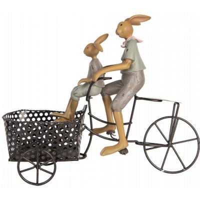 Dekorace králíci na kole s košíkem 28*12*23 cm – Hledejceny.cz