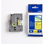 Páska Brother TZE-621, 9mm, žlutá/černá, laminovaná, délka 8m – Zboží Živě