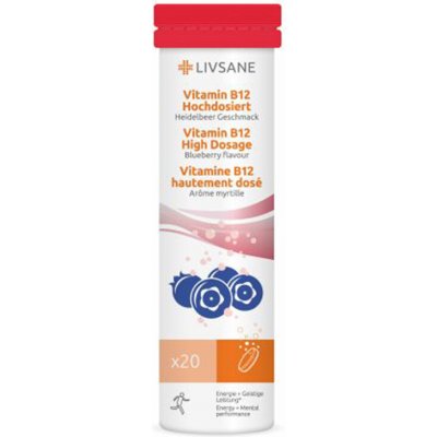 LIVSANE Vitamin B12 vysoká dávka šumivé tablety 20 ks – Hledejceny.cz