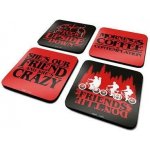 CurePink Tácky pod sklenice Stranger Things Phrases balení 4 ks 10x10cm – Zbozi.Blesk.cz