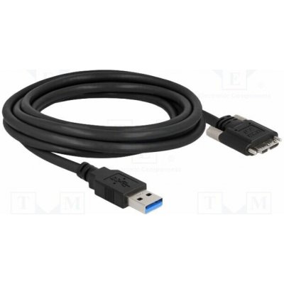 Delock 87801 USB A vidlice USB B micro vidlice zlacený 3m černý – Zboží Živě