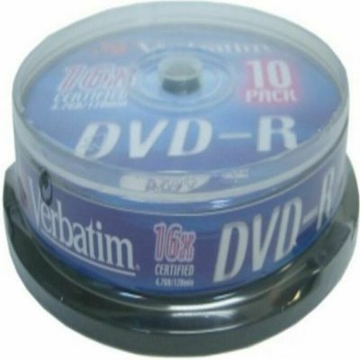 Verbatim DVD-R 4,7GB 16x, AZO, cakebox, 10ks (43523) – Zboží Mobilmania