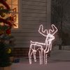 Vánoční osvětlení DKD HOME DECOR LED silueta soba s pohyblivou hlavou teplá bílá 76x42x87 cm