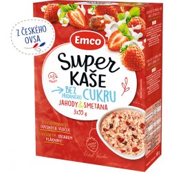 Emco Super kaše bez přidaného cukru jahody & smetana 3 x 55 g