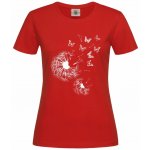 Tričko Pampelišky a motýli Červená – Zboží Dáma