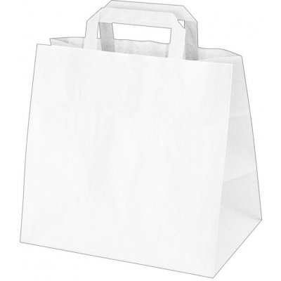 Papírové tašky 26x17x25 cm bílé ploché ucho [50 ks] – Zboží Mobilmania