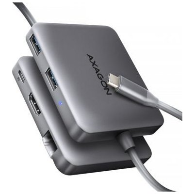 AXAGON HMC-5HL USB 5Gbps hub, 2x USB-A, HDMI 4k/60Hz, RJ-45 GLAN, PD 100W, kabel USB-C 20c (HMC-5HL)