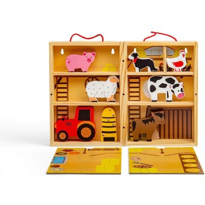 Bigjigs Toys krabička na hraní farma zvířat – Zboží Mobilmania