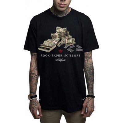 Mafioso tričko hardcore ROCK PAPER SCISSORS černá