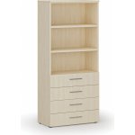 Primo Kancelářská skříň se zásuvkami WOOD, 1781 x 800 x 420 mm, bříza – Zboží Dáma